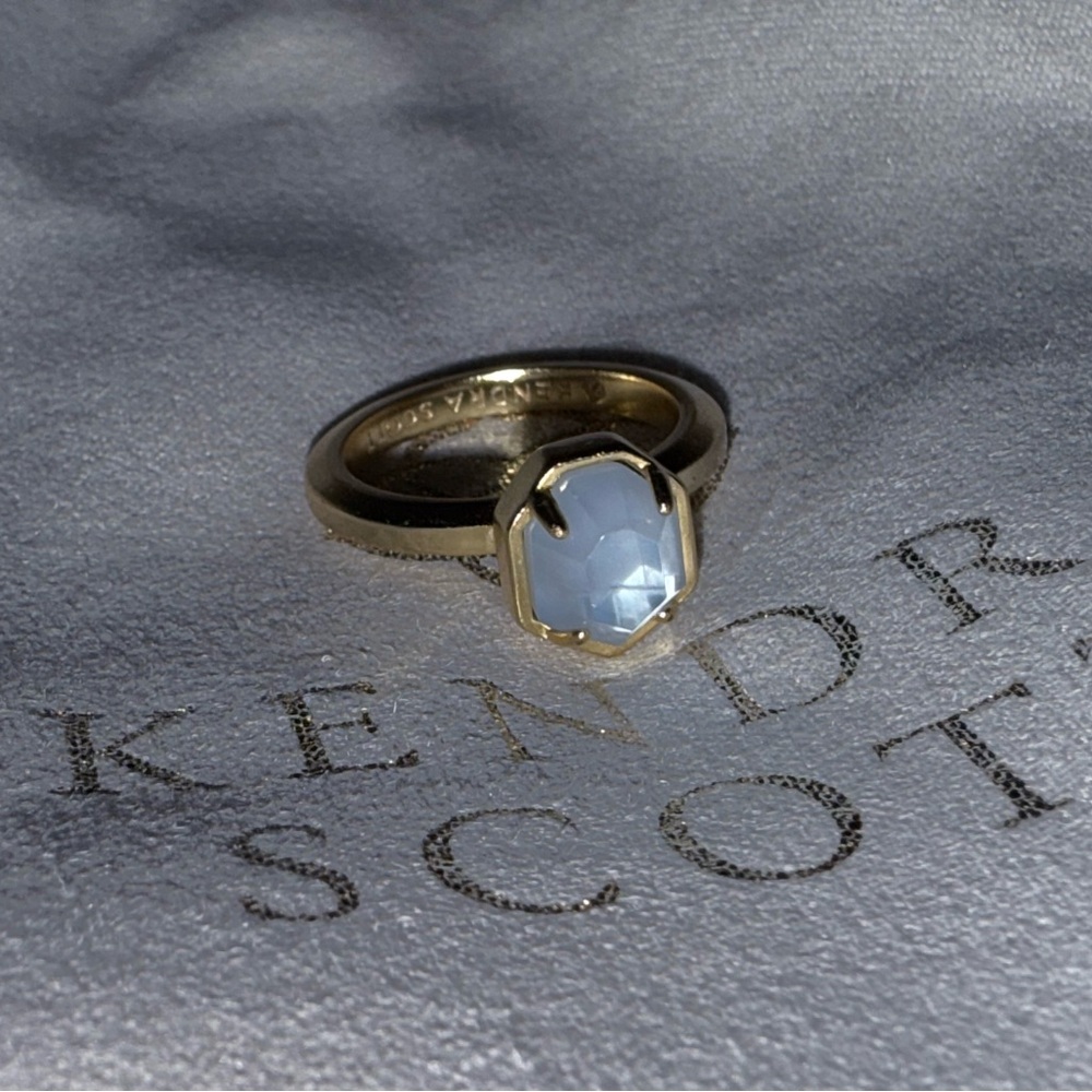 Kendra Scott Gold Ring Light Blue